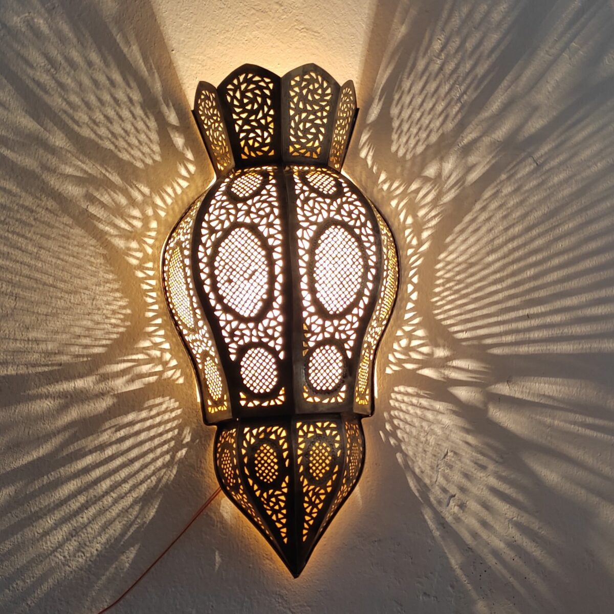Moroccan Wall Sconce - Antique Brass Wall Lights - Image 2