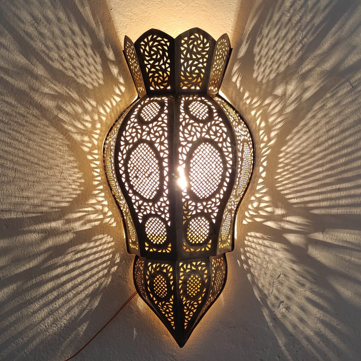Moroccan Wall Sconce - Antique Brass Wall Lights - Image 1