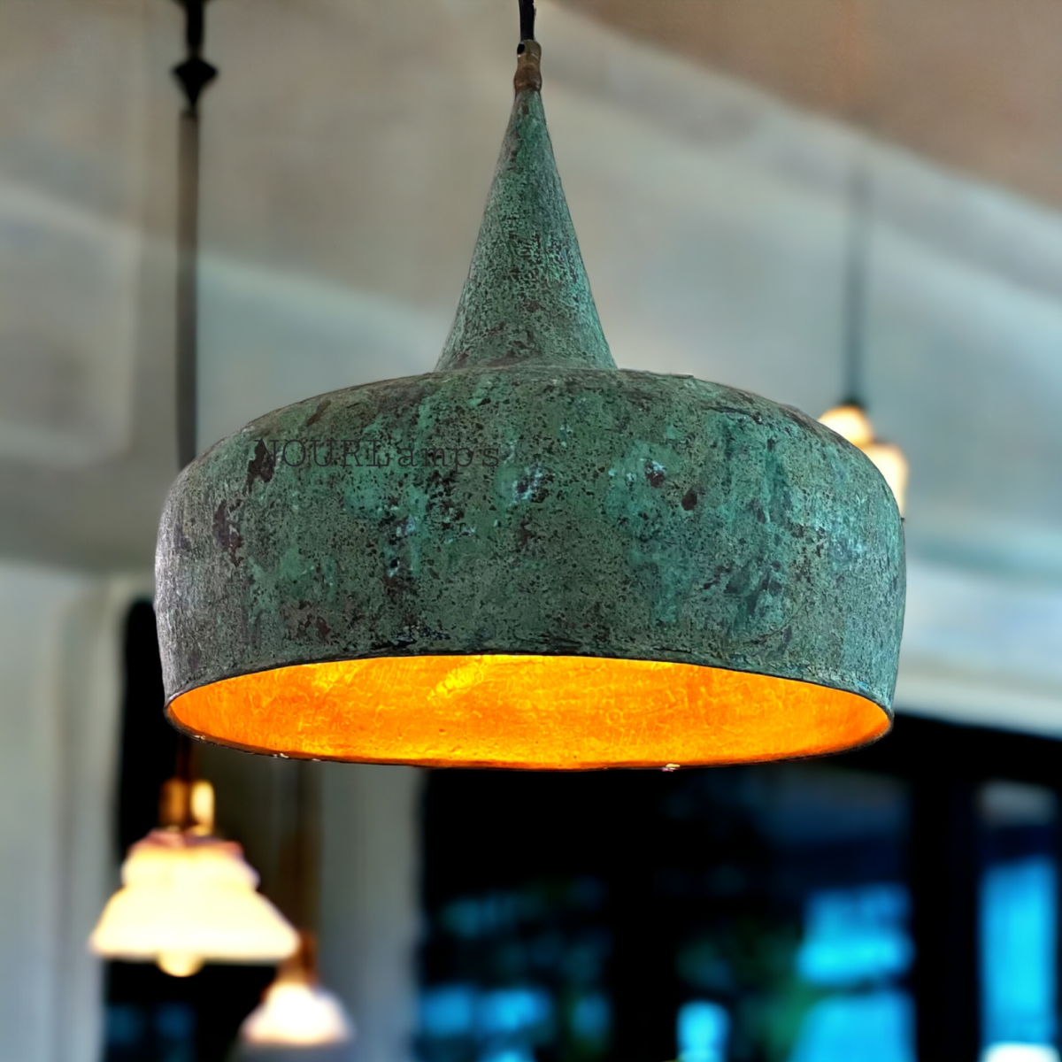 Oxidized Brass Pendant Light - Image 3