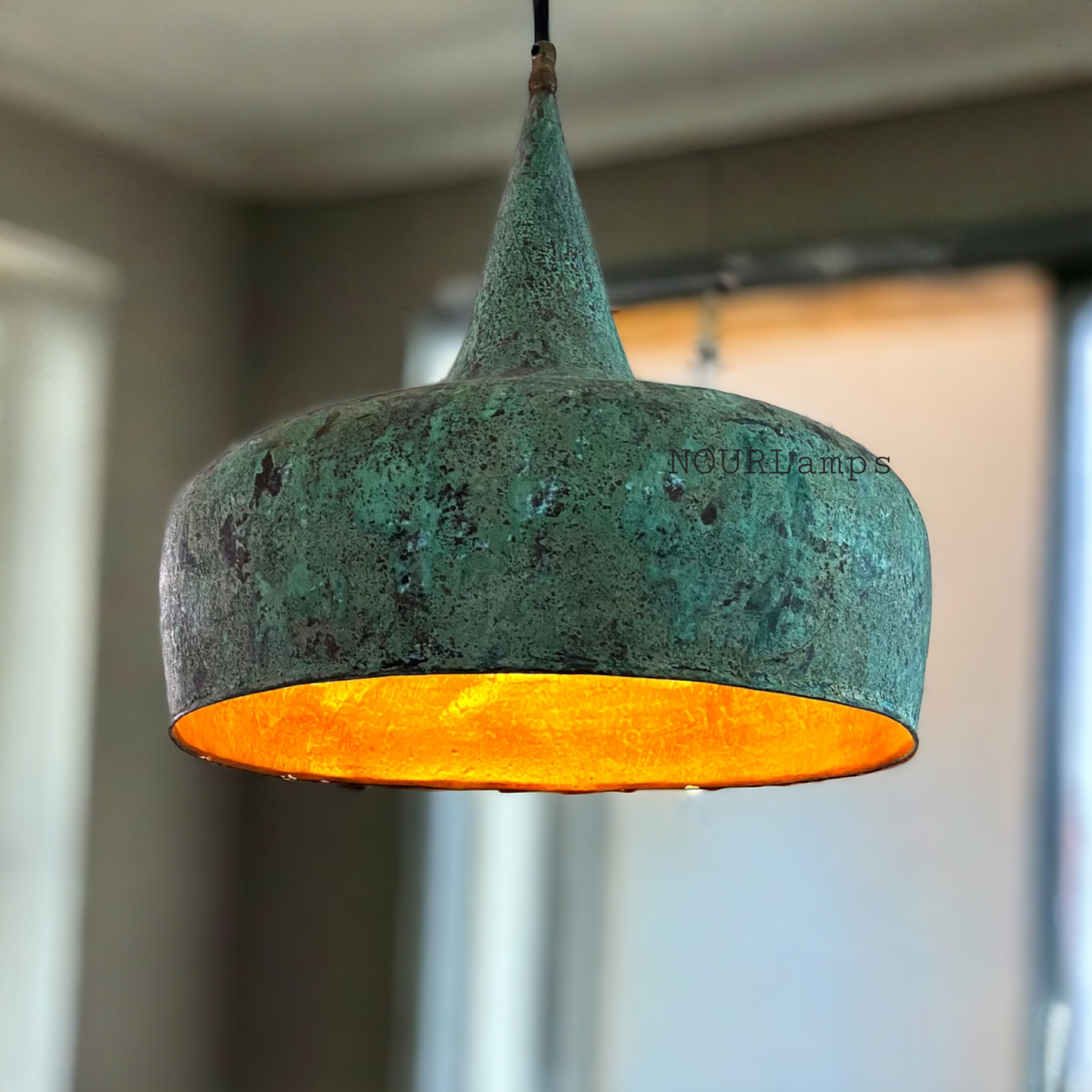 Oxidized Brass Pendant Light - Image 1
