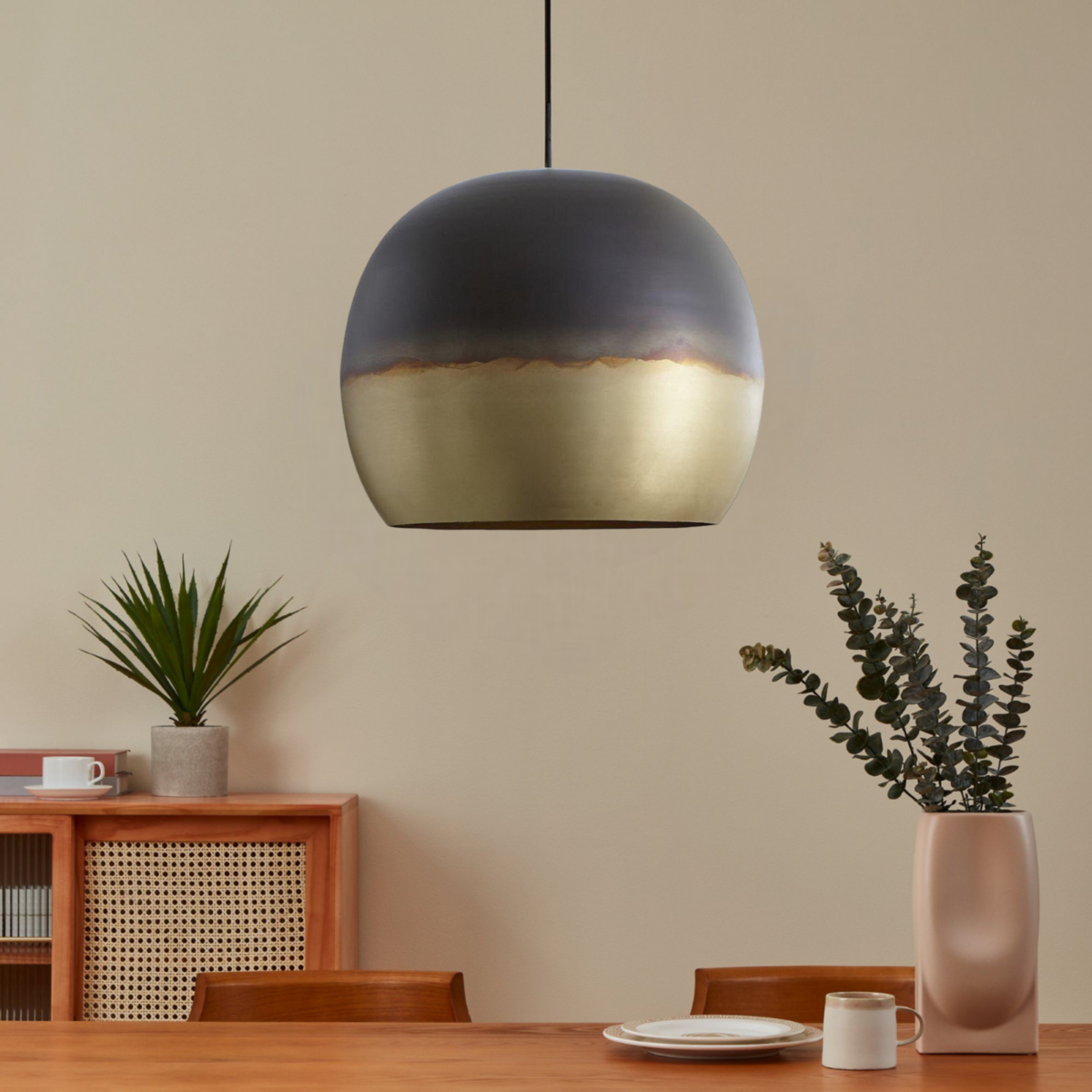 Modern Brass Dome Pendant Light - Image 5