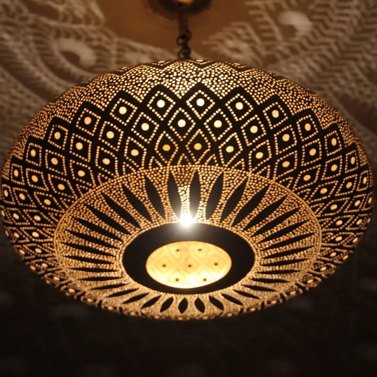 Moroccan Pendant Brass Light-Moroccan Style Hanging Lamp - Image 1