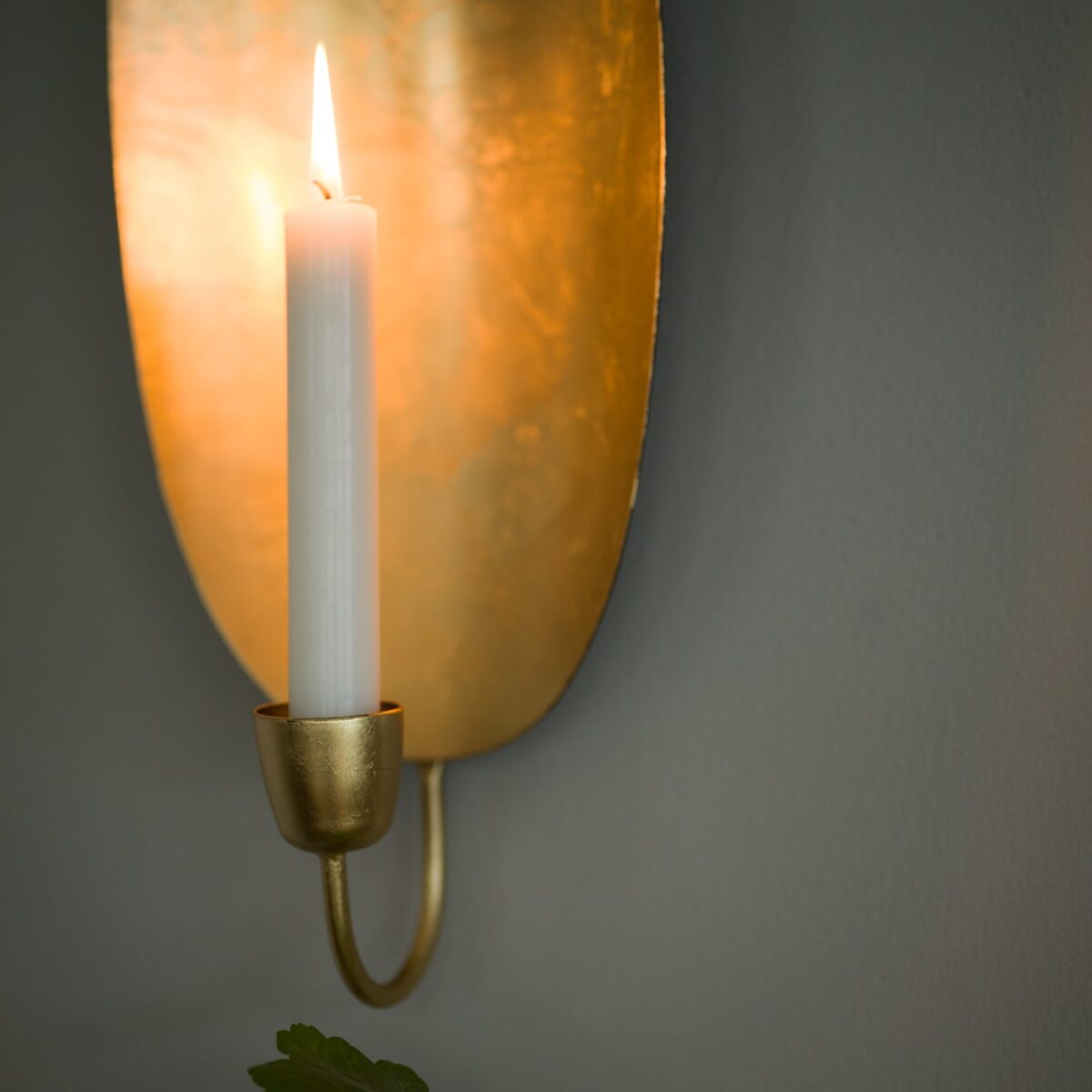 Candle Holder - Oval Wall Brass Sconce - Image 9