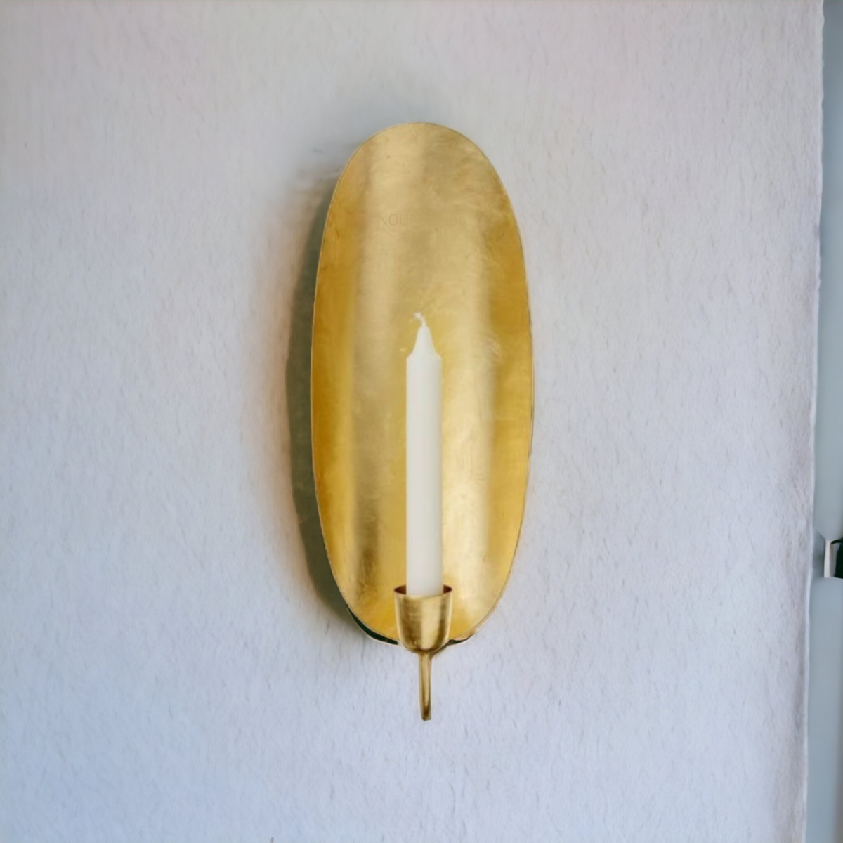 Candle Holder - Oval Wall Brass Sconce - Image 3
